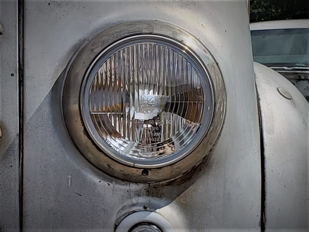 LED classic car Headlights closeup